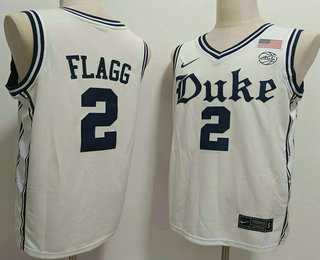 Mens Duke Blue Devils #2 Cooper Flagg White Alternate College Basketball Jersey